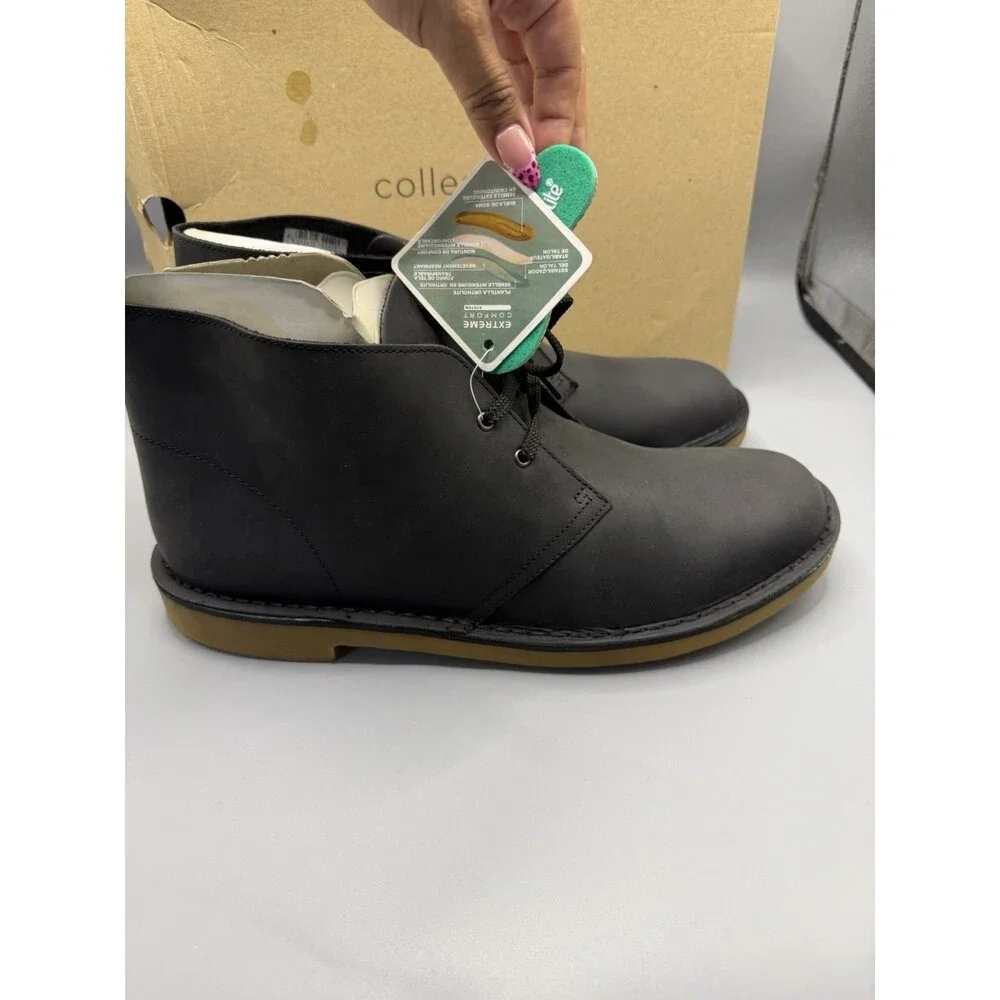 Clarks Bushacre Men's Black Leather Chukka Ankle Boots Casual Shoe Size 13